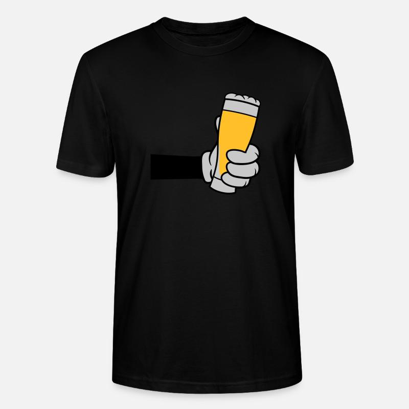 Bierglas anstoßen Comic Hand - Stanley/Stella Unisex Bio-T-Shirt CRAFTER - Schwarz