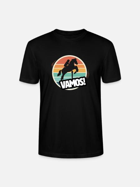 Vamos Canoe Riding Jumping Retro - Stanley/Stella CRAFTER Unisex Organic T-Shirt - black