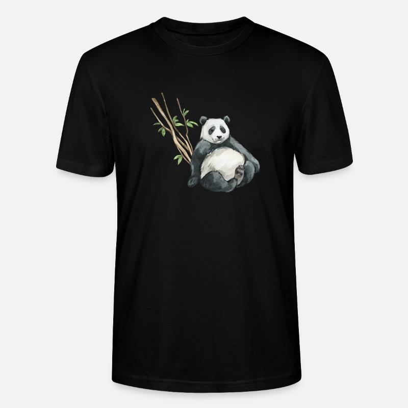Panda Eukalyptus - Stanley/Stella Unisex Bio-T-Shirt CRAFTER - Schwarz