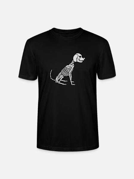 Halloween Skeleton Dog Design - Stanley/Stella CRAFTER Unisex Organic T-Shirt - black