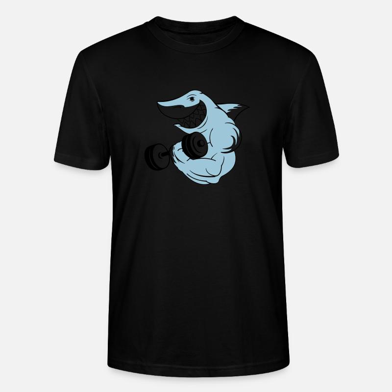 shark_bodybuilder - Stanley/Stella Unisex Bio-T-Shirt CRAFTER - Schwarz