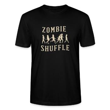 Zombie Shuffle T-Shirt - Für Gruselfans Halloween - Stanley/Stella Unisex Bio-T-Shirt CRAFTER - Schwarz - Vorne - Alina (178cm) & Michal (187cm)