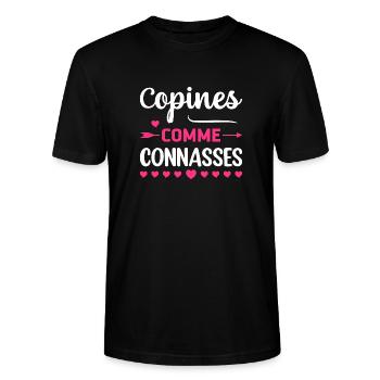 Copines Comme Connasses - T-shirt bio CRAFTER Stanley Stella Unisexe - noir - Devant - Alina (178cm) & Michal (187cm)