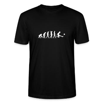 Football evolution - Stanley/Stella CRAFTER Unisex Organic T-Shirt - black - Front - Alina (178cm) & Michal (187cm)