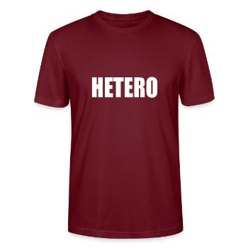 Idée de cadeau hétéro - T-shirt bio CRAFTER Stanley Stella Unisexe - bordeaux - Devant - Alina (178cm) & Michal (187cm)