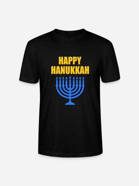HAPPY HANUKKAH - Stanley/Stella CRAFTER Unisex Organic T-Shirt - black