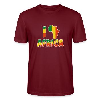 Afrika Kontinent Safari Nashorn - Stanley/Stella Unisex Bio-T-Shirt CRAFTER - Burgunderrot - Vorne - Alina (178cm) & Michal (187cm)