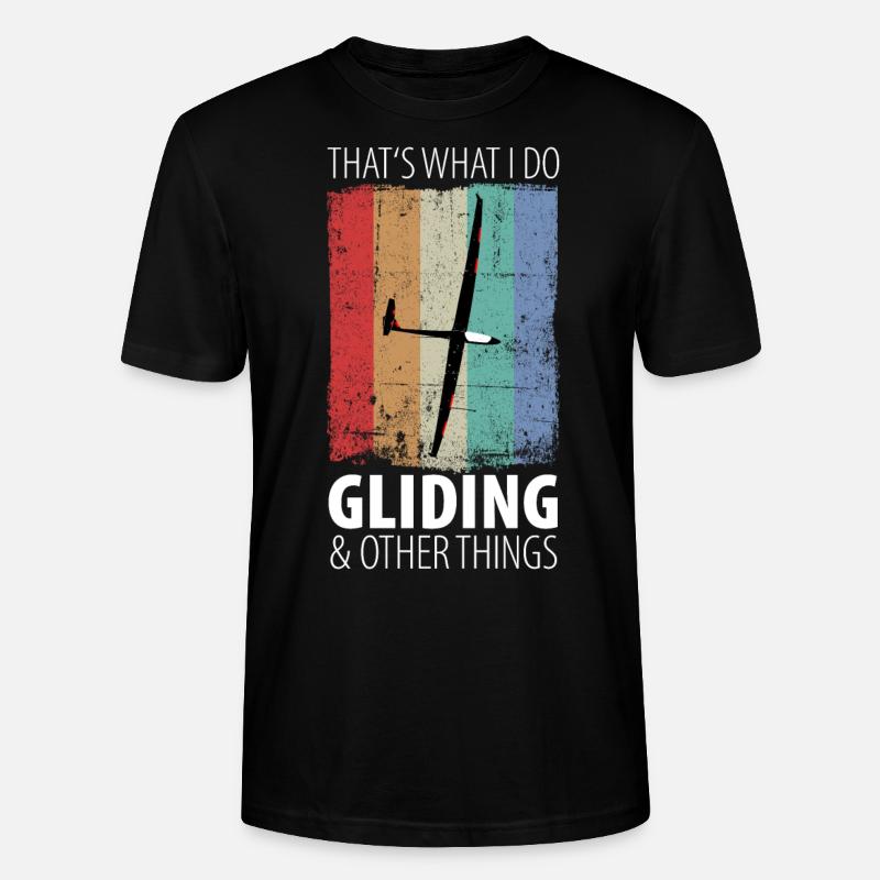 Glider Gliding Gliding Glider - Stanley/Stella CRAFTER Unisex Organic T-Shirt - black