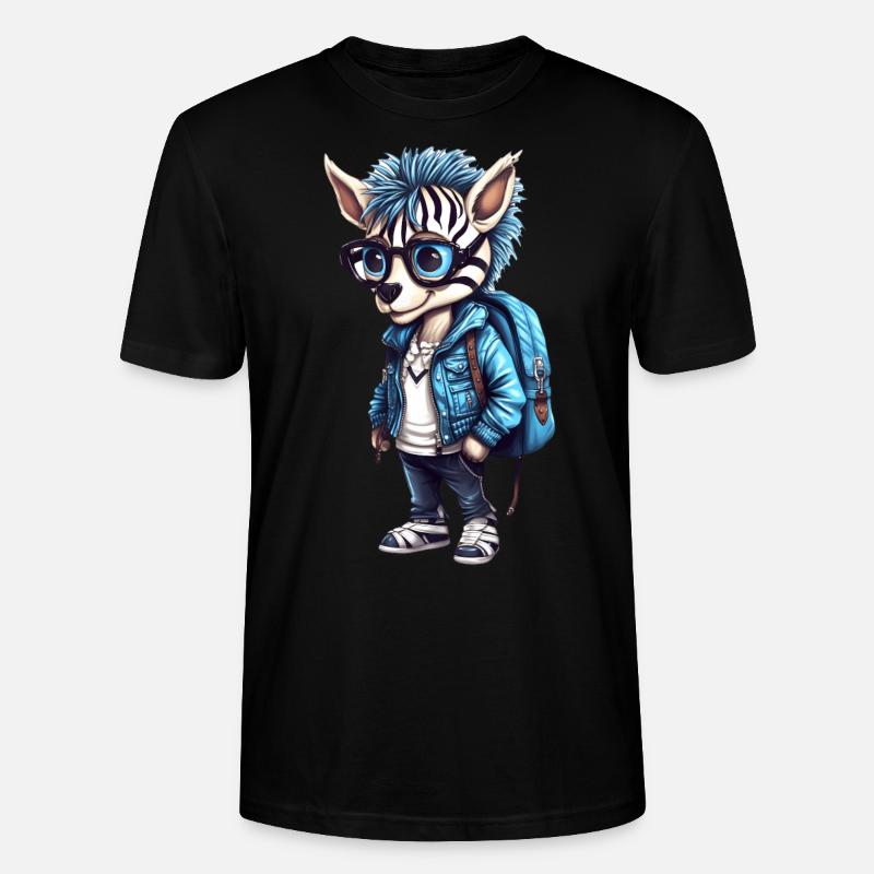 Cute Zebra Cartoon - Stanley/Stella Unisex Bio-T-Shirt CRAFTER - Schwarz