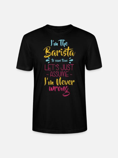 Barkeeper Kaffeetrinker Morgenmuffel - Stanley/Stella Unisex Bio-T-Shirt CRAFTER - Schwarz