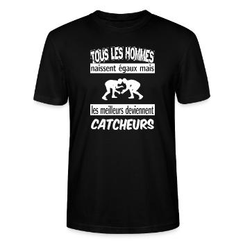 les meilleurs deviennent catcheurs - T-shirt bio CRAFTER Stanley Stella Unisexe - noir - Devant - Alina (178cm) & Michal (187cm)