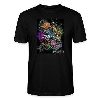 Unisex Premium T-shirt - Stanley/Stella Unisex Bio-T-Shirt CRAFTER - Schwarz - Vorne - Alina (178cm) & Michal (187cm)