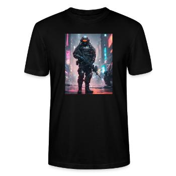 Chemise d’agent de science-fiction - T-shirt bio CRAFTER Stanley Stella Unisexe - noir - Devant - Alina (178cm) & Michal (187cm)
