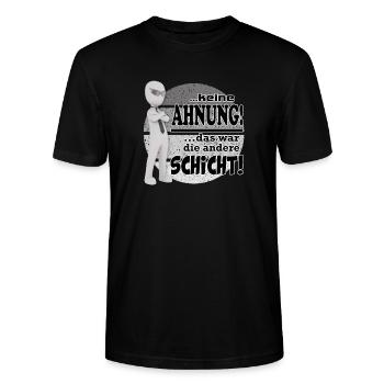 Sprüche Arbeit Beruf Schicht Job - Stanley/Stella Unisex Bio-T-Shirt CRAFTER - Schwarz - Vorne - Alina (178cm) & Michal (187cm)