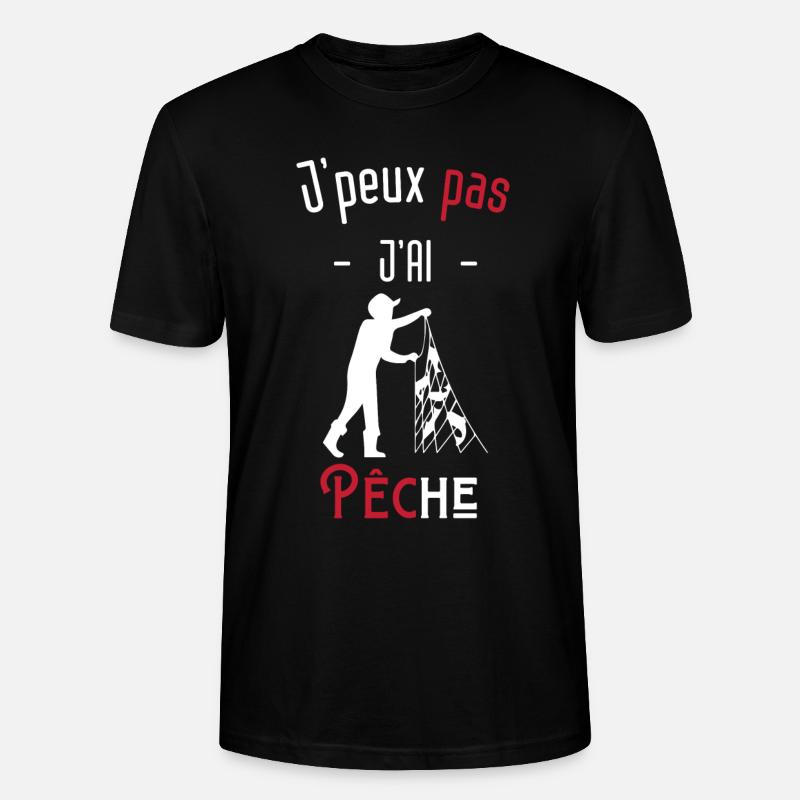 j'peux pas j'ai pêche - T-shirt bio CRAFTER Stanley Stella Unisexe - noir