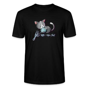 Freund Chat - Stanley/Stella Unisex Bio-T-Shirt CRAFTER - Schwarz - Vorne - Alina (178cm) & Michal (187cm)