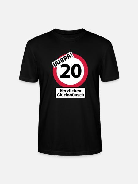 Hurrah 20 Birthday - Congratulations - Stanley/Stella CRAFTER Unisex Organic T-Shirt - black