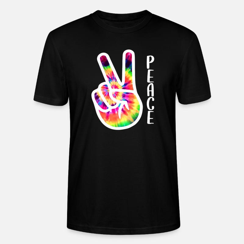 Friedenszeichen Hand - Stanley/Stella Unisex Bio-T-Shirt CRAFTER - Schwarz