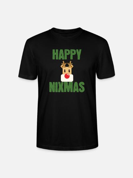 Happy Nixma's Reindeer Christmas - Stanley/Stella CRAFTER Unisex Organic T-Shirt - black
