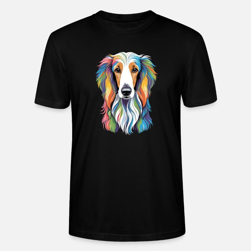 Lévrier afghan - T-shirt bio CRAFTER Stanley Stella Unisexe - noir