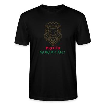 Proud MorocCan - Lion - T-shirt bio CRAFTER Stanley Stella Unisexe - noir - Devant - Alina (178cm) & Michal (187cm)