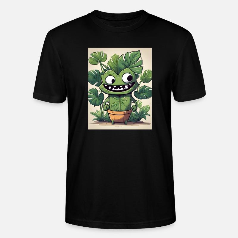Monastera Blumentopf Buddy - Stanley/Stella Unisex Bio-T-Shirt CRAFTER - Schwarz