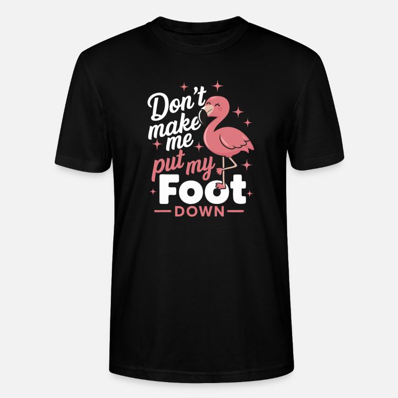 Flamingo Tier Rosa - Stanley/Stella Unisex Bio-T-Shirt CRAFTER - Schwarz