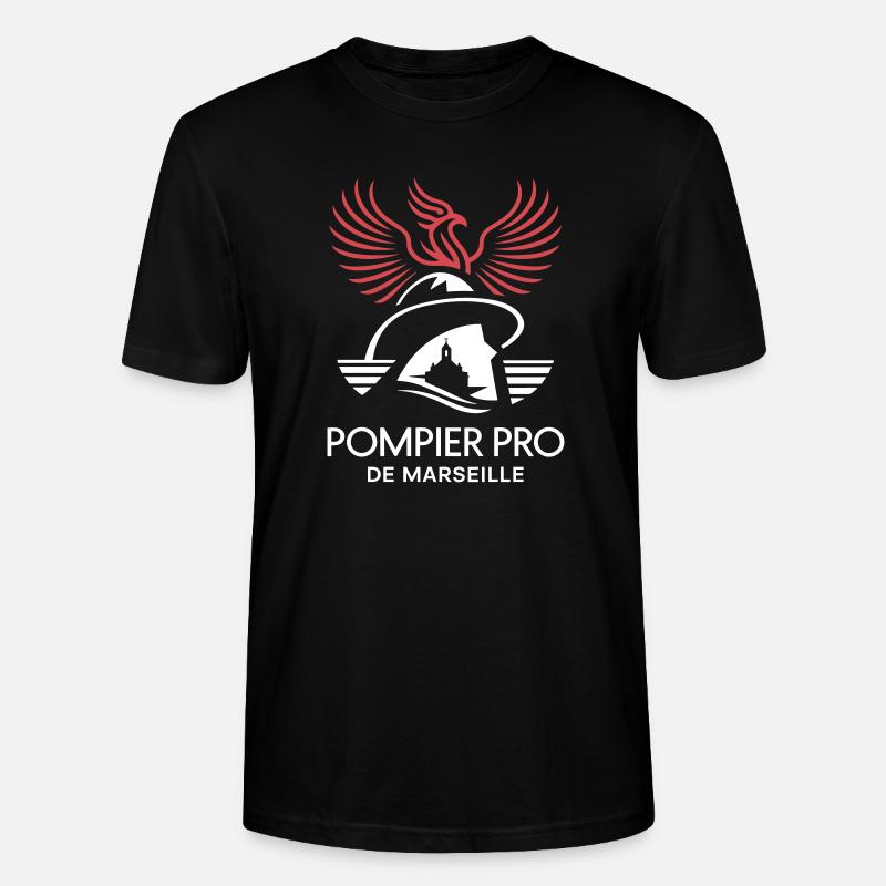 Pompier Pro de Marseille - T-shirt bio CRAFTER Stanley Stella Unisexe - noir