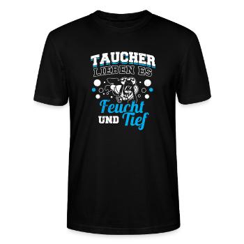 Lustiges Taucher Tauchen Shirt Taucher Lieben Es - Stanley/Stella Unisex Bio-T-Shirt CRAFTER - Schwarz - Vorne - Alina (178cm) & Michal (187cm)