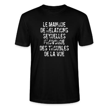 manque de relations sexuelles - T-shirt bio CRAFTER Stanley Stella Unisexe - noir - Devant - Alina (178cm) & Michal (187cm)