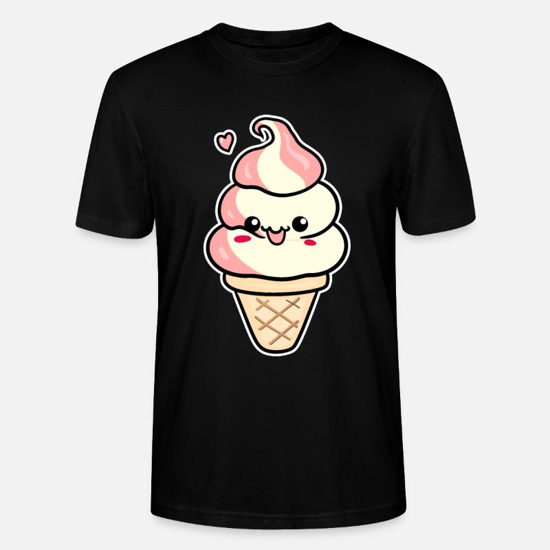 Crème glacée de dessin animé - T-shirt bio CRAFTER Stanley Stella Unisexe - noir