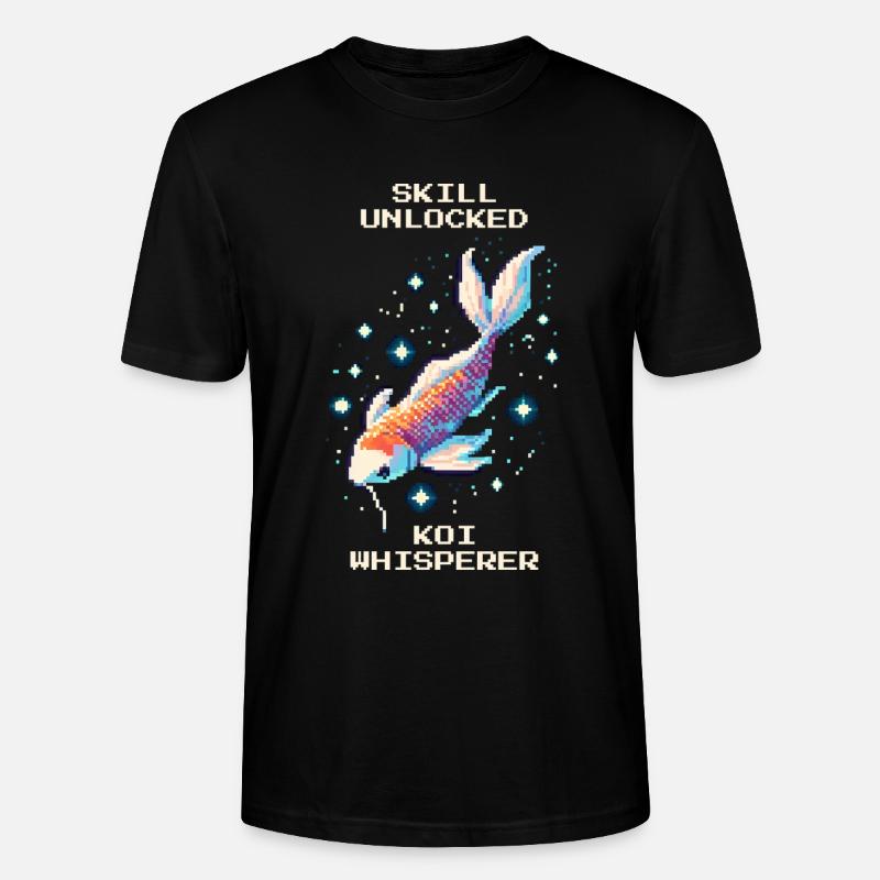 Skill freigeschaltet: Koi-Flüsterer | Koi Teich - Stanley/Stella Unisex Bio-T-Shirt CRAFTER - Schwarz