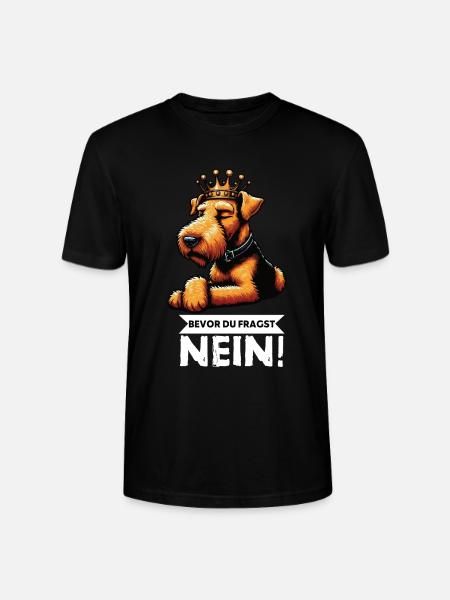 Før du spørger: Airedale Terrier Airedales - Stanley Stella CRAFTER unisex økologisk-T-shirt - sort
