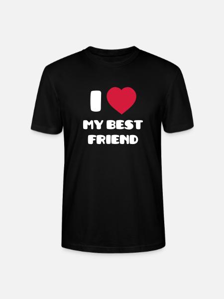 I Love my best friend - Stanley/Stella CRAFTER Unisex Organic T-Shirt - black