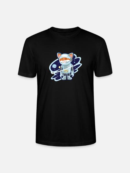 Cats astronaut space star gift - Stanley/Stella CRAFTER Unisex Organic T-Shirt - black