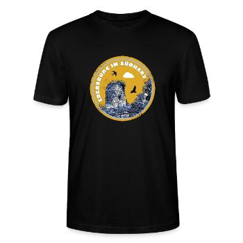 Südharz Merch - Ebersburg - Stanley/Stella Unisex Bio-T-Shirt CRAFTER - Schwarz - Vorne - Alina (178cm) & Michal (187cm)