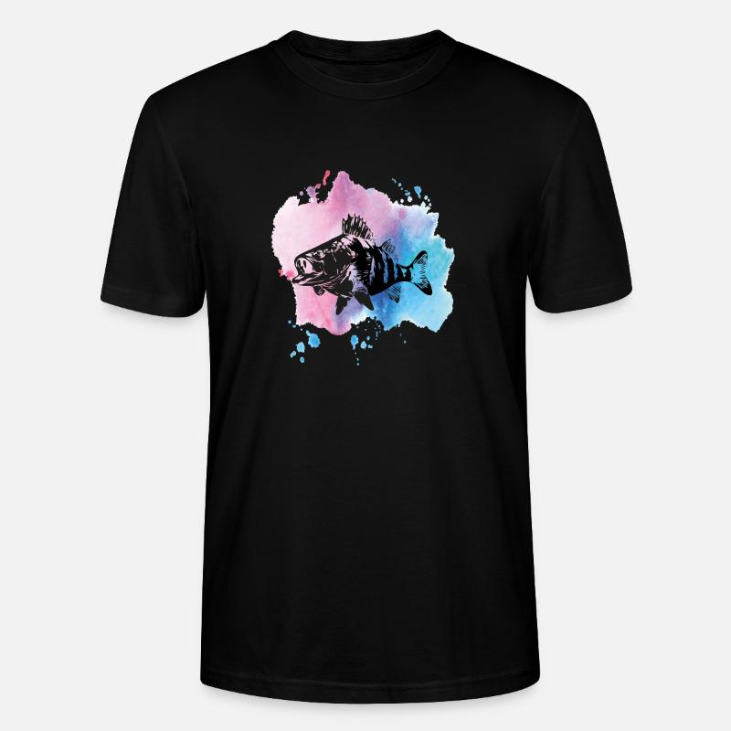perche de pêche - T-shirt bio CRAFTER Stanley Stella Unisexe - noir