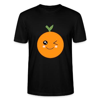 Orangen Frucht Früchte Kostüm Fasching Karneval - Stanley/Stella Unisex Bio-T-Shirt CRAFTER - Schwarz - Vorne - Alina (178cm) & Michal (187cm)
