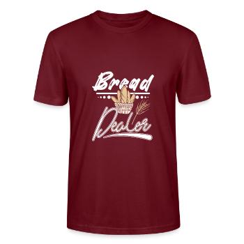 Baking bread dealer - Stanley/Stella CRAFTER Unisex Organic T-Shirt - burgundy - Front - Alina (178cm) & Michal (187cm)