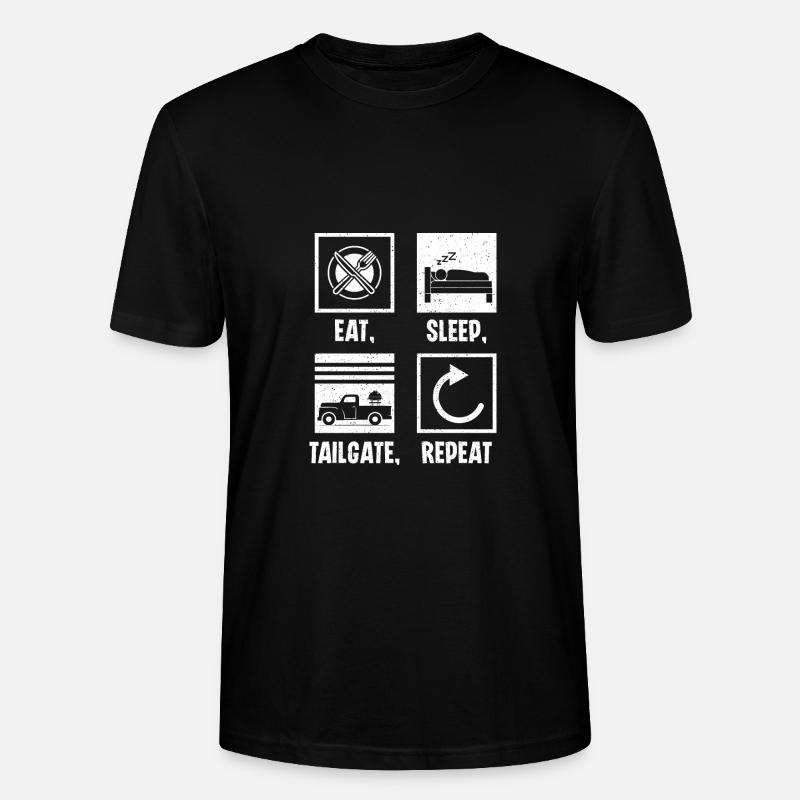 Eat Sleep Tailgate Repeat - Stanley/Stella CRAFTER Unisex Organic T-Shirt - black
