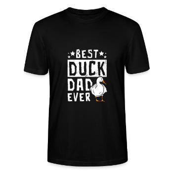 Canard plus loin Meilleur papa canard pékin de tous les temps - T-shirt bio CRAFTER Stanley Stella Unisexe - noir - Devant - Alina (178cm) & Michal (187cm)