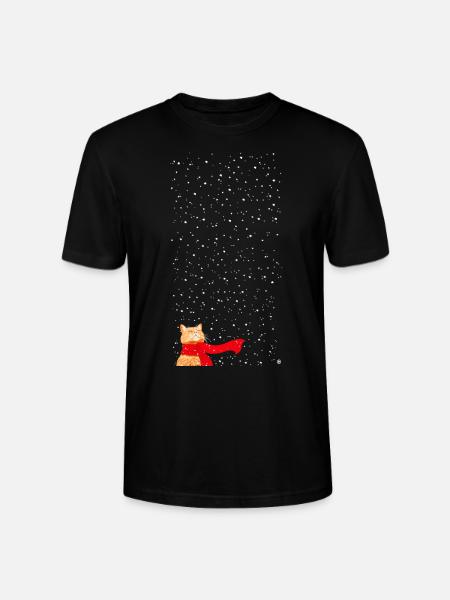Schneekatze getigert (lang) - Stanley/Stella Unisex Bio-T-Shirt CRAFTER - Schwarz