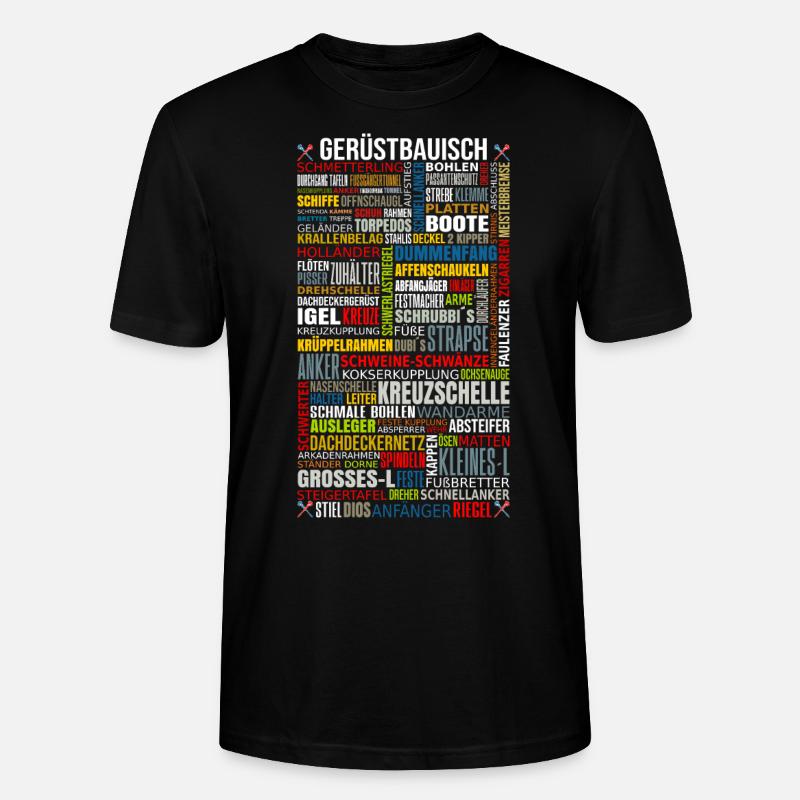 Chemise d’artisan d’échafaudage imprimée - T-shirt bio CRAFTER Stanley Stella Unisexe - noir