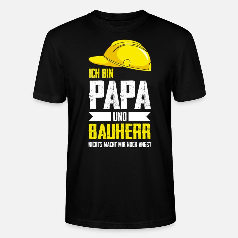 Bauherr Papa Baustelle Geschenk - Stanley/Stella Unisex Bio-T-Shirt CRAFTER - Schwarz