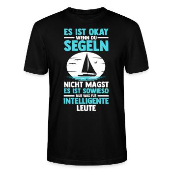 Segelboot Segler Segeln - Stanley/Stella Unisex Bio-T-Shirt CRAFTER - Schwarz - Vorne - Alina (178cm) & Michal (187cm)