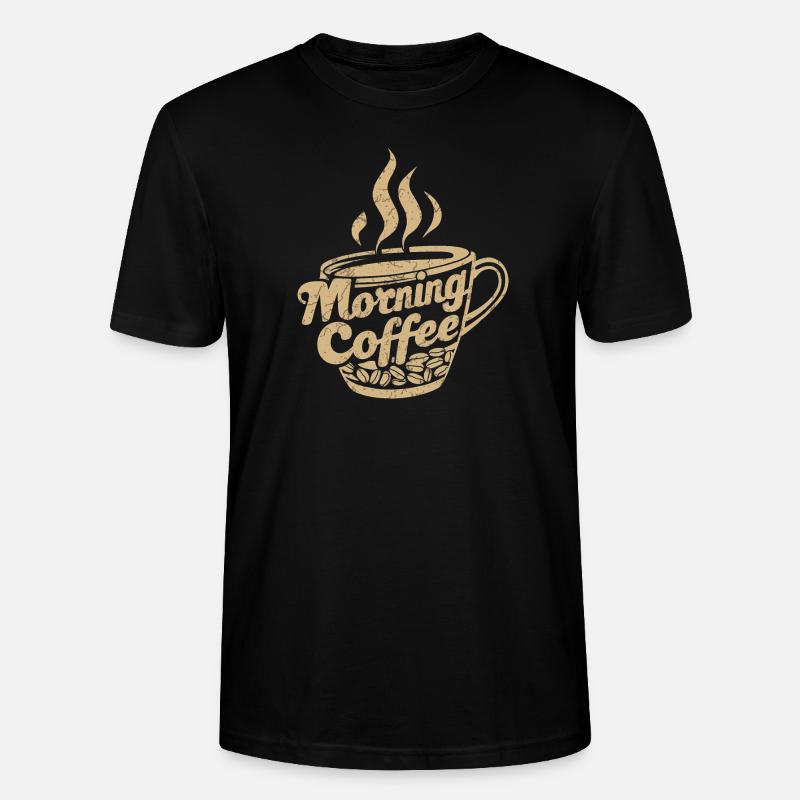 Morgendliche Tasse Kaffee - Stanley/Stella Unisex Bio-T-Shirt CRAFTER - Schwarz
