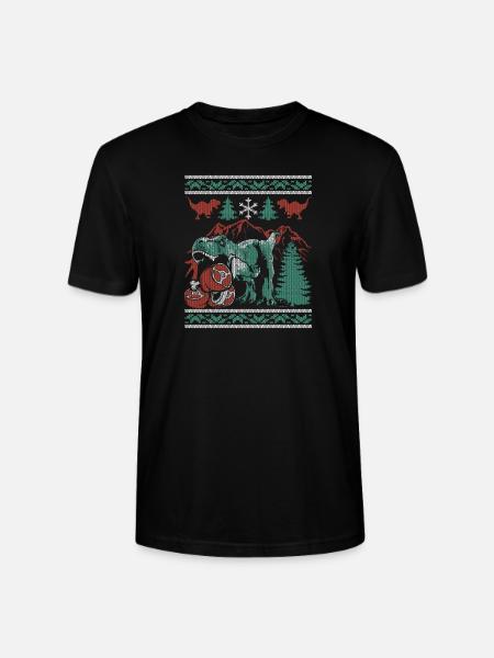 Dinosaur Christmas Meat Eating Dino Gift - Stanley/Stella CRAFTER Unisex Organic T-Shirt - black