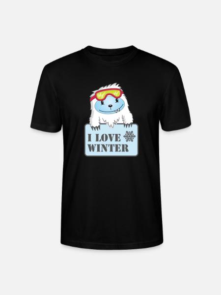 Yeti - I love winter - Stanley/Stella CRAFTER Unisex Organic T-Shirt - black