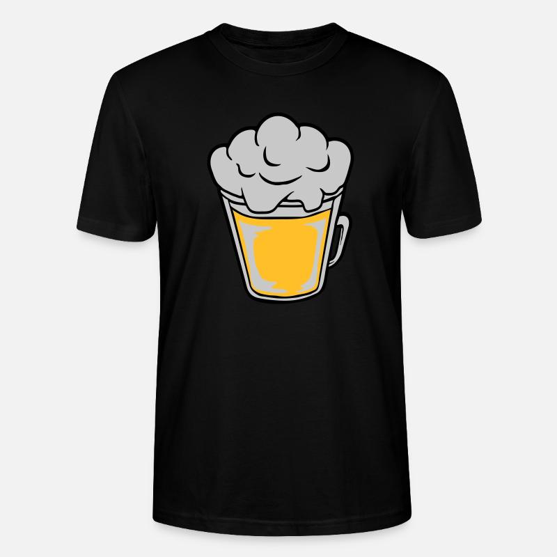 Comic Bier von oben - Stanley/Stella Unisex Bio-T-Shirt CRAFTER - Schwarz