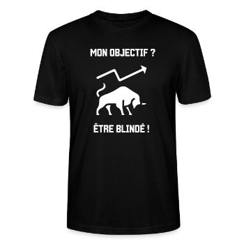 Mon objectif ? Être blindé ! - T-shirt bio CRAFTER Stanley Stella Unisexe - noir - Devant - Alina (178cm) & Michal (187cm)